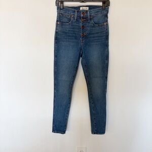 Madewell 10” High Rise Skinny Button Fly Jeans Size 27